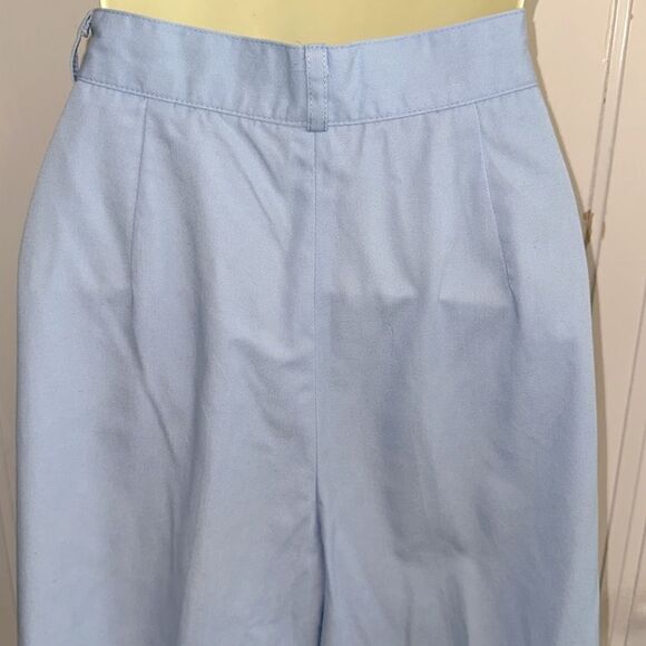 Vintage 70s/80s Contrasts Light Blue High Waisted Pleat Front Pants - Picture 6 of 8